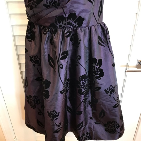 ModCloth Purple and Black Velvet Floral Dress - Picture 4 of 8